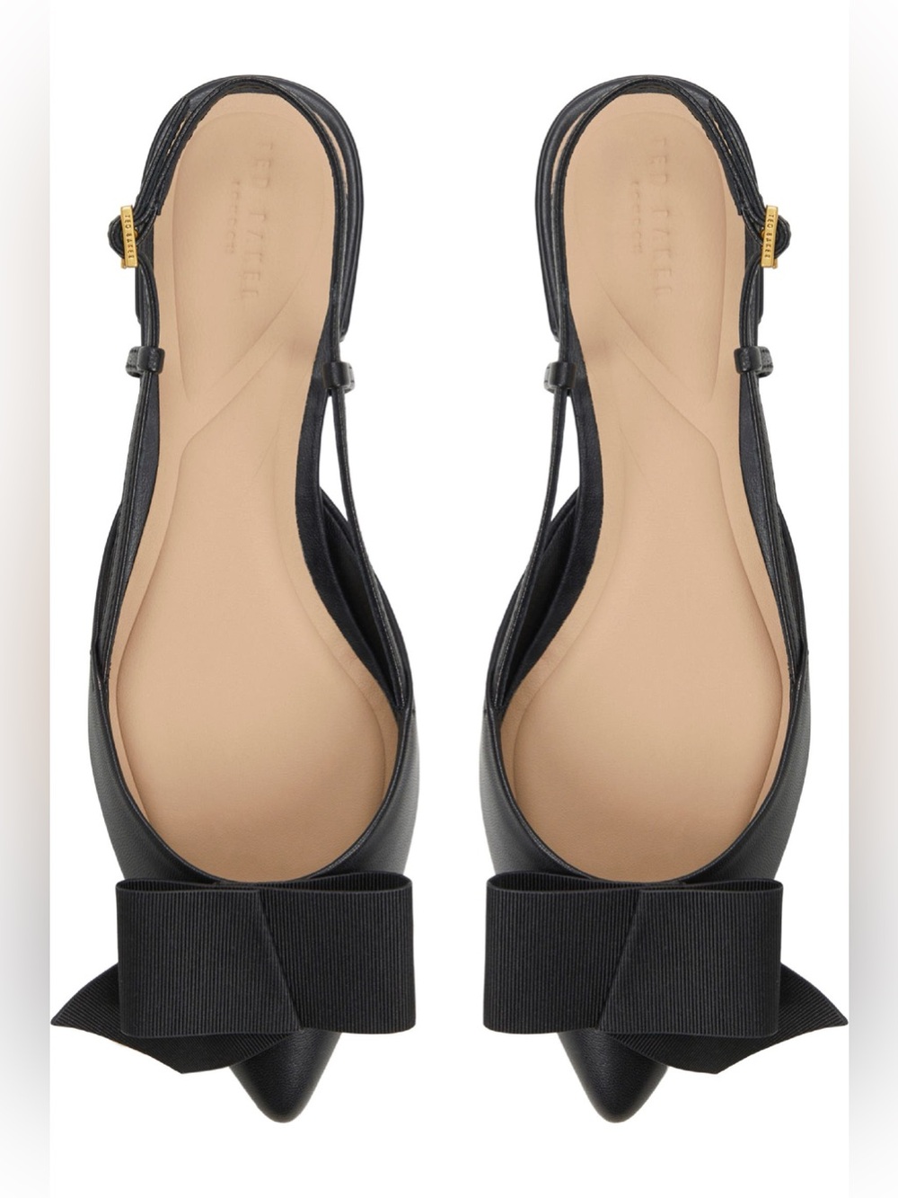 TED BAKER Emma Pointed Toe Slingback Flat in Black